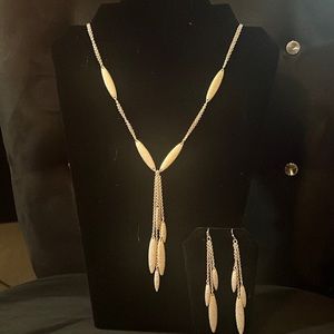 Avon Metal Drops Necklace & Earring Set~Brand New